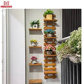 Mua Kệ gỗ treo tường Medogo  giá gỗ thông treo tường trang trí ban công  ngoại thất đẹp  treo cây  hoa 160cmx30cm
