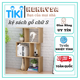 Mua Kệ sách gỗ nhiều tầng chữ S trang trí phòng - Henrysa