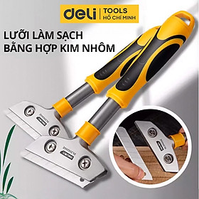 Mua Bay sủi sơn DELI TOOLS 26cm - 36cm đuôi tua vít Màu vàng - Xẻng dao cạo sàn  vệ sinh tường  sủi sơn siêu sắc