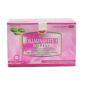 Combo 2 Hộp Cốm Collagen Roxtech Diệp Lục giúp đẹp da - tăng nội tiết tố nữ - Hộp 30 gói