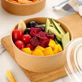 Mua 20 Tô giấy Kraft 750ml nắp PET-Đựng salad/bánh bông lan trứng muối