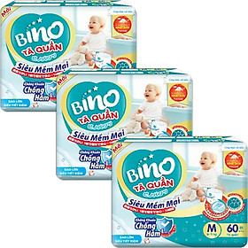 Combo - 3 Tã Quần Bino Kháng Khuẩn Size M60 (6-11kg)