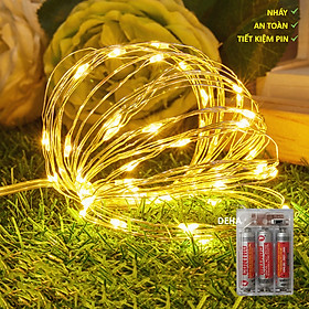 Đèn đom đóm dùng pin tiểu DEHA dây led cao cấp trang trí phòng, cắm trại.