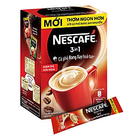 NESCAFÉ 3in1 Cà phê rang xay hòa tan Đậm đà hài hòa - Hộp 20 gói x 17 g - Bao bì Tết