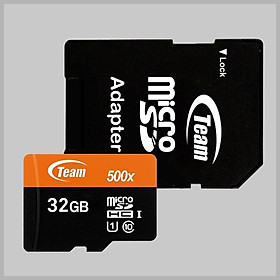 Mua Thẻ Nhớ 32GB Micro SDHC Team  500x Class 10 U1-80MB/s (Đen Cam)  kèm adapter - Hàng Chính Hãng