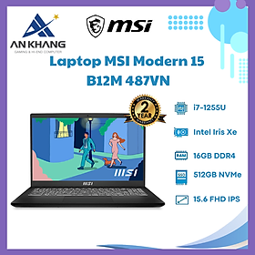 Mua Laptop MSI Modern 15 B12M - 487VN (Core i7 1255U/ 16GB/ 512GB SSD/ Intel Iris Xe Graphics/ 15.6inch Full HD/ Windows 11 Home/ Black) - Hàng Chính Hãng - Bảo Hành 24 Tháng