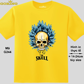 THE SKULL, mã G244. Áo thun in hình đầu lâu siêu đẹp cho nam nữ, form unisex. Áo phông hàng hiệu GOKING. Quà tặng cao cấp cho gia đình, cặp đôi, hội nhóm, doanh nghiệp