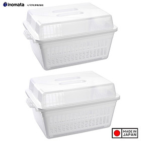 Mua Combo khay bảo quản bát  đĩa có nắp đậy an toàn Inomata - Hàng nội địa Nhật Bản (#Made in Japan)