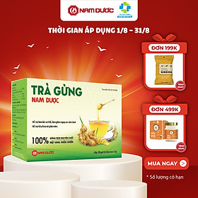 Trà gừng Nam Dược làm ấm cơ thể, hỗ trợ giảm nguy cơ cảm lạnh, hỗ trợ tiêu hóa và giảm nôn - hộp 20 gói x 3g