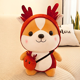 Gấu bông chó Shiba cosplay tuần lộc siêu dễ thương (23cm--->50cm) món quà noen tuyệt vời cho bé & người yêu, hàng xịn cao cấp loại 1