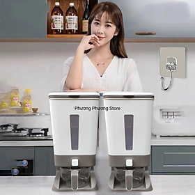 Mua ( HÀNG CAO CẤP ) Thùng đựng gạo thông minh Hàng Xuất Nhật Care 6868 - thùng đựng ngũ cốc  chống côn trùng  ẩm mốc ( tặng vỉ dán tường to )