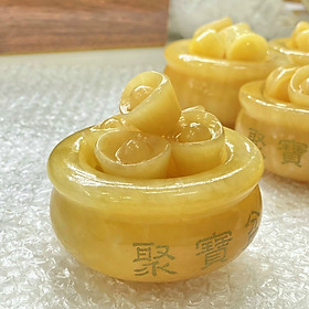 Mua Bát Tụ Bảo (Tụ Bảo Bồn) + 10 thỏi vàng  Đường Kính 10cm - Bát Tụ BảoNgọc Hoàng Long Chiêu Tài  Chiêu Lộc