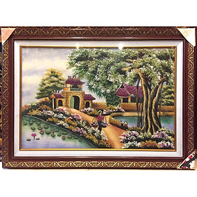 Mua Tranh đá quý   đồng quê Việt Nam