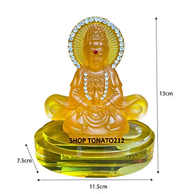 Mua PHẬT QUAN ÂM 2 MẶT ĐỂ XE Ô TÔ 104LL ĐẾ THỦY TINH CAO 13CM