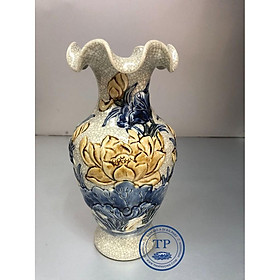 Mua Lọ hoa thờ hoa sen men rạn cổ loe -TL335