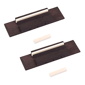 2 Pieces Rosewood Bridge with Bone Saddle And Nut for 3 String CIGAR Guitar