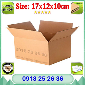  20 Hộp Carton, KT: 17x12x10cm, Hộp carton, Thùng carton, Hộp đóng hàng, Thùng đóng hàng, Hộp carton 3 lớp...