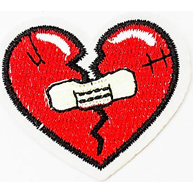Trái tim đỏ dán băng keo cá nhân - Patch ủi sticker vải