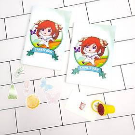 Bộ Sưu Tập Cá Tính Cung Hoàng Đạo Gồm 2 Sổ Tay Và 1 Con Dấu Tặng Kèm 6 Sticker Mini Mẫu Ngẫu Nhiên - Ma Kết