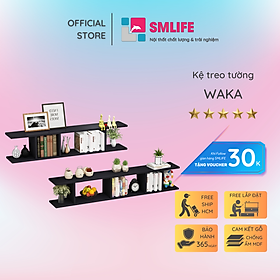 Kệ gỗ trang trí phòng khách gia đình SMLIFE Waka