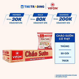 Thùng 50 gói cháo sườn Vifon 70g (có gói thịt sườn thật)
