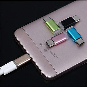 Mua Đầu chuyển đổi micro USB Sang type C  kim loại cao cấp có đệm lót cao cấp – jack chuyển type C Nhiều màu