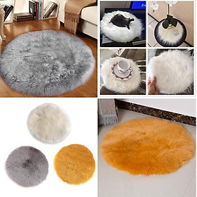 3pcs Round Fluffy Rug Faux Fur Round Rug Shaggy Floor Area Carpet Bedroom Sofa