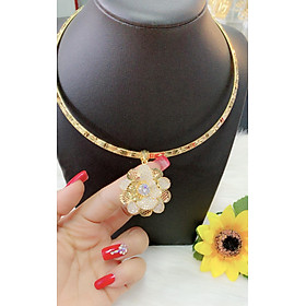 Kiềng cổ nữ mặt bông xoàn mạ vàng 18k EKP79G