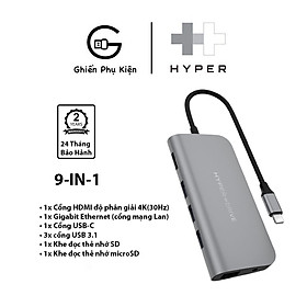 Mua Hub HyperDrive  HD30F 9IN1 Cổng Chuyển Đổi Type C Dành Cho iPad/Mabook - Hàng Chính Hãng