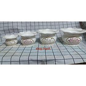 Mua Lư hương hứng tàn bạch ngọc cao cấp sen hồng