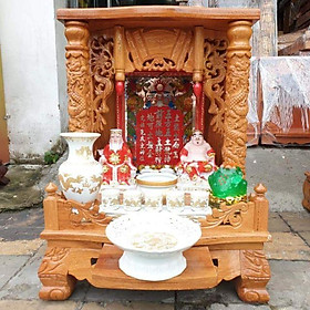 Mua COMBO Bộ bàn thờ thần tài ông địa gỗ gõ đỏ ngang 50 cm (vip)