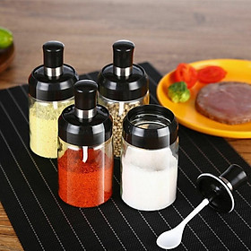 Mua Hủ đựng gia vị đẹp có kèm thìa - Lọ thủy tinh đựng gia vị kèm muỗng dung tích 250mL tiện lợi