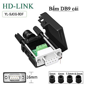 Mua Đầu bấm DB9 RS232 Male - Female chân 2 3 5 HD-Link YL-SJCG-09DMF dùng làm cáp RS232C. Hàng chính hãng