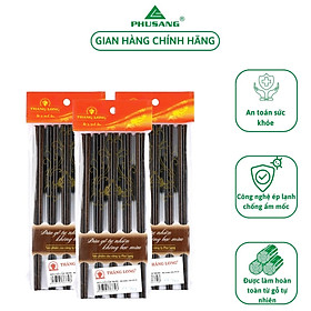 Bộ 10 đôi đũa gỗ cẩm trơn Thăng Long PHUSANG được làm từ gỗ tự nhiên không chất bảo quản dùng trong nhà hàng khách sạn và bàn ăn