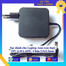 Sạc dùng cho Laptop Asus (các loại) 19V-3.42A 65W- Chân 5.5x2.5mm - Hàng Nhập Khẩu New Seal