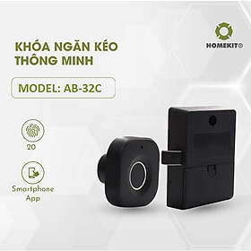 Khóa điện tử thông minh dành cho ngăn kéo tủ HOMEKIT AB-32C thẻ từ và điều khiển app điện thoại, thiết kế nhỏ gọn