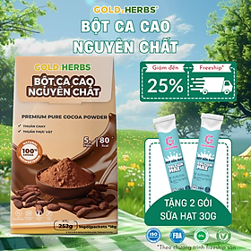 Bột ca cao nguyên chất GoldzHerbs – 100% từ ca cao tự nhiên – 14 gói/ 400g/ 500g