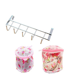 Mua Bộ 1 Móc Treo Tường 5 Móc Bằng Inox Bền Chắc +  1 Túi  đựng giặt đồ