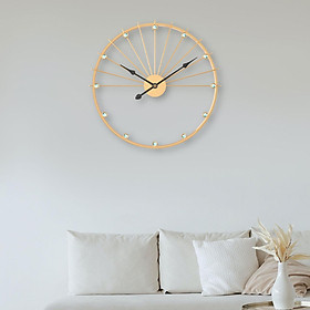 Decorative Wall Clock Round Unique Wall Hanging Clock Metal Wall Clock for Kitchen Dining Room Office Bedroom Decor
