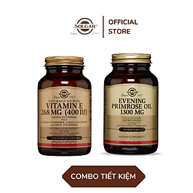 Combo Làm Đẹp - Solgar Vitamin E và Evening Primrose Oil Làm Đẹp Da, Tăng Cường Nội Tiết Tố Nữ