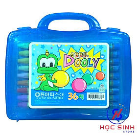 Hộp 36 Bút sáp màu Dooly hộp nhựa D.A P&T Hàn Quốc
