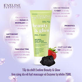 Tẩy da chết Eveline Beauty & Glow làm sáng da với hạt massage và Enzyme tự