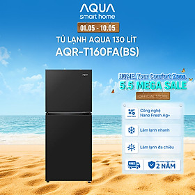 [DAILY] Tủ lạnh AQUA 130L ngăn đá trên AQR-T160FA(BS) - Freeship toàn quốc - Hàng chính hãng