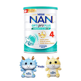 Sữa bột Nestlé NAN OPTIPRO PLUS 4 1500g/lon với 5HMO Giúp tiêu hóa tốt + Tăng cường đề kháng Tặng Gấu bông cho bé (2 - 6 tuổi)