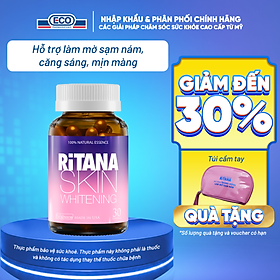 [Hộp 30v] Viên Uống Trắng Da Ritana Ecogreen Chứa Glutathione Mờ Sạm Nám, Chống Nắng Cho Da