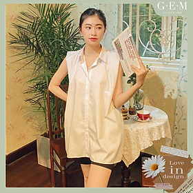 Áo sơmi trắng cột eo misa top gem clothing sp060264