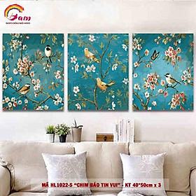 Mua Bộ tranh sơn dầu số hoá tự tô màu - Mã HL1022S Chim báo tin vui