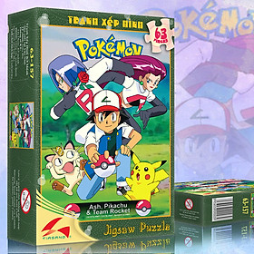 Tranh xếp hình Tia Sáng Pikachu & Team Rocket ( 63 mảnh)