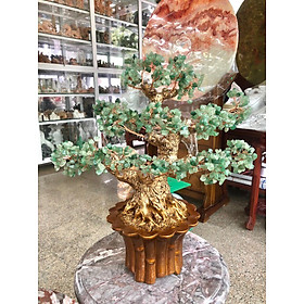 Mua Cây Tài Lộc phong thủy đá thạch anh dâu tây xanh - Cao 45 cm