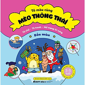 Tô Màu Cùng Mèo Thông Thái - Song Ngữ Việt-Anh - Bốn Mùa (Dành Cho Trẻ Từ 3-5 Tuổi) - Bản Quyền